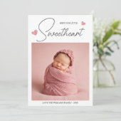 Onze Kleine Liefje Valentijn Geboorte Aankondiging (Staand voorkant)