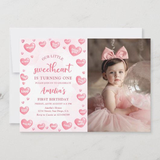 Onze kleine liefje Valentijn verjaardag foto Kaart (Voorkant)