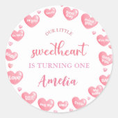 Onze kleine liefje Valentijn Verjaardag Sticker (Voorkant)