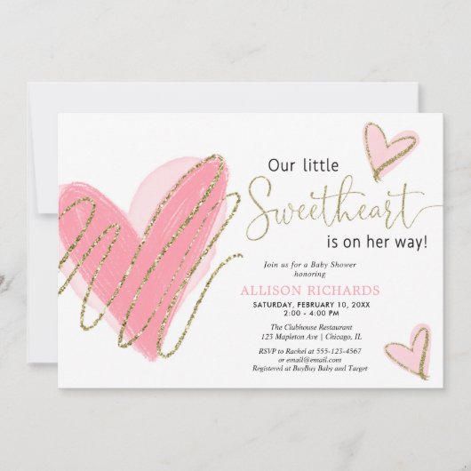 Onze Kleine Liefje Valentijns baby shower van het  Kaart (Voorkant)