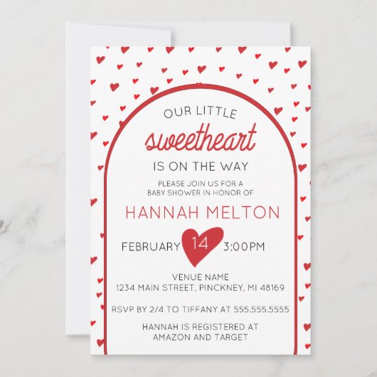 Onze Kleine Liefje Valentijnsdag Baby shower Kaart (Voorkant)