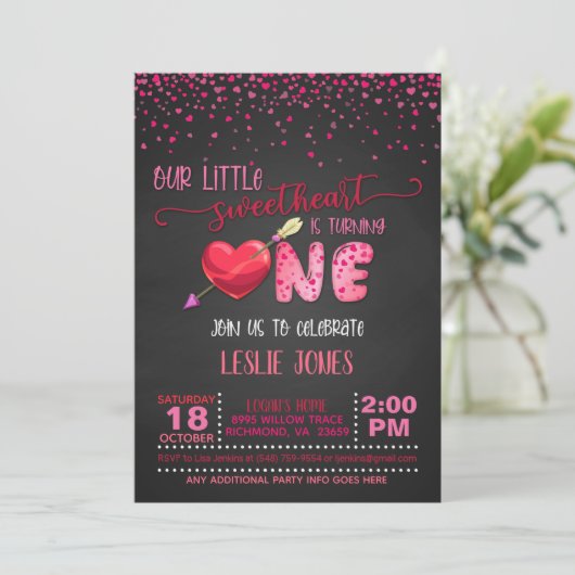 Onze kleine liefje wordt een uitnodiging B (Staand voorkant)