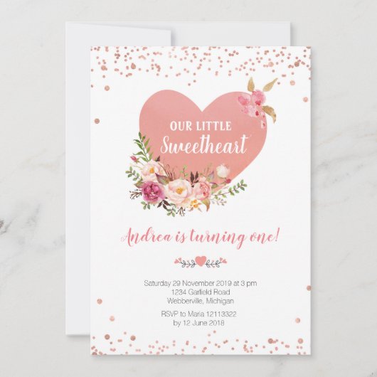 Onze kleine liefje wordt een verjaardag. kaart (Voorkant)