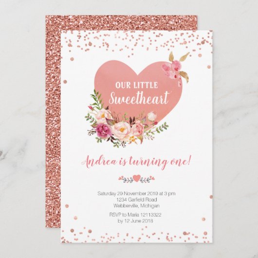 Onze kleine liefje wordt een verjaardag. kaart (Voorkant / Achterkant)