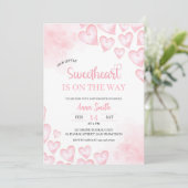 Onze kleine lieve Baby shower uitnodiging (Staand voorkant)