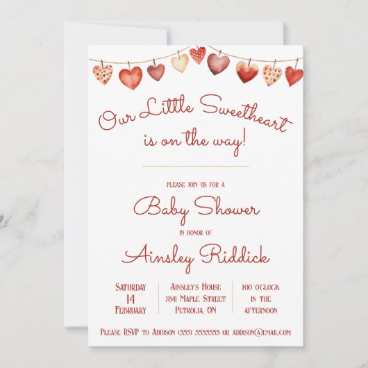 Onze kleine lieve Baby shower uitnodiging (Voorkant)