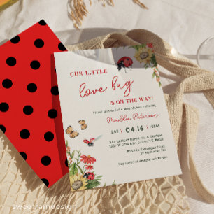 Onze Kleine Lieve Bug Ladybug Meisje Baby Shower Kaart