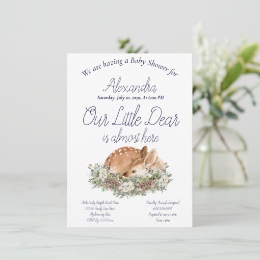 Onze kleine lieve Deer Woodland White Roses Pineco (Staand voorkant)