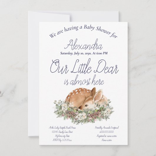 Onze kleine lieve Deer Woodland White Roses Pineco (Voorkant)