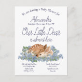 Onze kleine lieve Dusty Blue Baby Boy Shower Briefkaart (Voorkant)