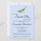 Onze kleine lieve erwt op weg Baby shower uitnodig Kaart (Voorkant)