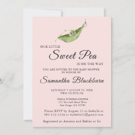 Onze kleine lieve erwt op weg Baby shower uitnodig Kaart