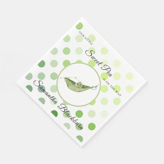 Onze kleine lieve erwt op weg Baby shower uitnodig Servet (Hoek)