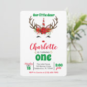 'Onze kleine lieve' kleine rendiermeisje Kerstmis Kaart (Staand voorkant)