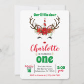 'Onze kleine lieve' kleine rendiermeisje Kerstmis Kaart (Voorkant)