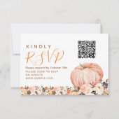 Onze kleine lieve pompoen 1e verjaardag RSVP kaart (Voorkant)