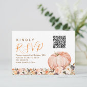 Onze kleine lieve pompoen 1e verjaardag RSVP kaart (Staand voorkant)