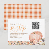 Onze kleine lieve pompoen 1e verjaardag RSVP kaart (Voorkant / Achterkant)