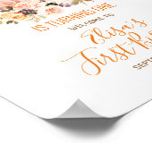 Onze kleine lieve pompoen 1e verjaardag welkom poster (Hoek)