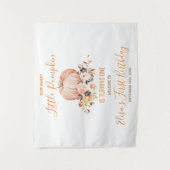 Onze kleine lieve pompoen 1e verjaardag welkom wandkleed (Voorkant)