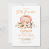 Onze kleine lieve pompoen verjaardag uitnodiging (Voorkant)