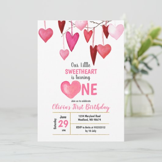 Onze kleine lieve Valentijn ballon verjaardag Kaart (Staand voorkant)