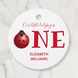 Onze kleine lieveheersbeestje een eerste verjaarda bedankjes labels