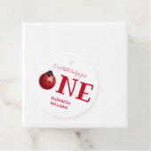 Onze kleine lieveheersbeestje een eerste verjaarda bedankjes labels (In situ)