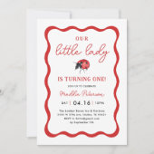 Onze Kleine Lieveheersbeestje Meisje 1e Verjaardag Kaart (Voorkant)