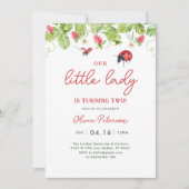 Onze Kleine Lieveheersbeestje Meisje 2e Verjaardag Kaart (Voorkant)