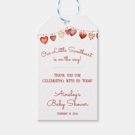 Onze kleine lieverd Baby shower gunst Cadeaulabel (Voorkant)