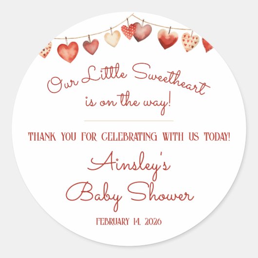 Onze kleine lieverd Baby shower gunst Ronde Sticker (Voorkant)