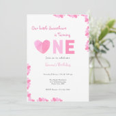 Onze kleine lieverd eerste verjaardag uitnodiging (Staand voorkant)