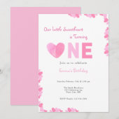 Onze kleine lieverd eerste verjaardag uitnodiging (Voorkant / Achterkant)