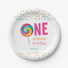 Onze kleine lieverd Lollipop 1e verjaardag Papieren Bordje