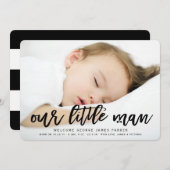 Onze kleine Man Baby Boy Foto geboorteaankondiging Aankondiging (Voorkant / Achterkant)