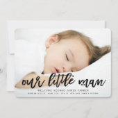 Onze kleine Man Baby Boy Foto geboorteaankondiging Aankondiging (Voorkant)
