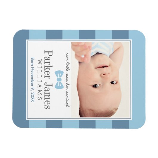 Onze kleine Man Blue Boy Fotoaankondiging Magneet (Horizontaal)