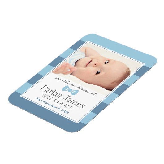 Onze kleine Man Blue Boy Fotoaankondiging Magneet (Linkerzijde)