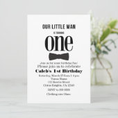 Onze kleine Man eerste 1e Verjaardag Bow stropdas Kaart (Staand voorkant)