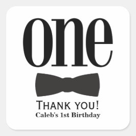 Onze kleine Man eerste 1e Verjaardag Bow stropdas  Vierkante Sticker