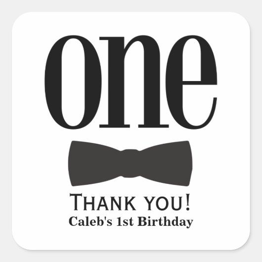 Onze kleine man eerste verjaardag dasje feestje vierkante sticker (Voorkant)