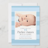 Onze kleine Man lichtblauw knappe baby jongen gebo Aankondiging (Voorkant)