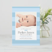 Onze kleine Man lichtblauw knappe baby jongen gebo Aankondiging (Staand voorkant)