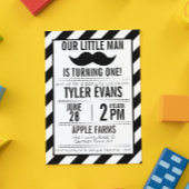 Onze kleine Man Mustache Birthday Uitnodiging