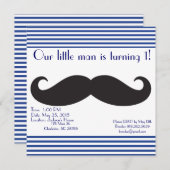 Onze kleine Man Mustache Birthday-uitnodigingen Kaart (Voorkant / Achterkant)