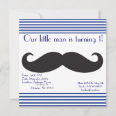Onze kleine Man Mustache Birthday-uitnodigingen Kaart (Voorkant)