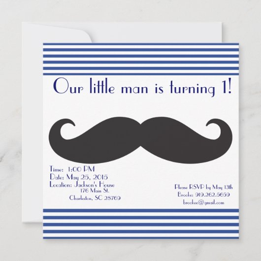 Onze kleine Man Mustache Birthday-uitnodigingen Kaart (Voorkant)