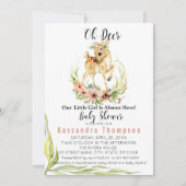 Onze kleine meid is bijna hier Baby shower. Kaart (Voorkant)