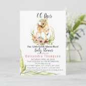 Onze kleine meid is bijna hier Baby shower. Kaart (Staand voorkant)